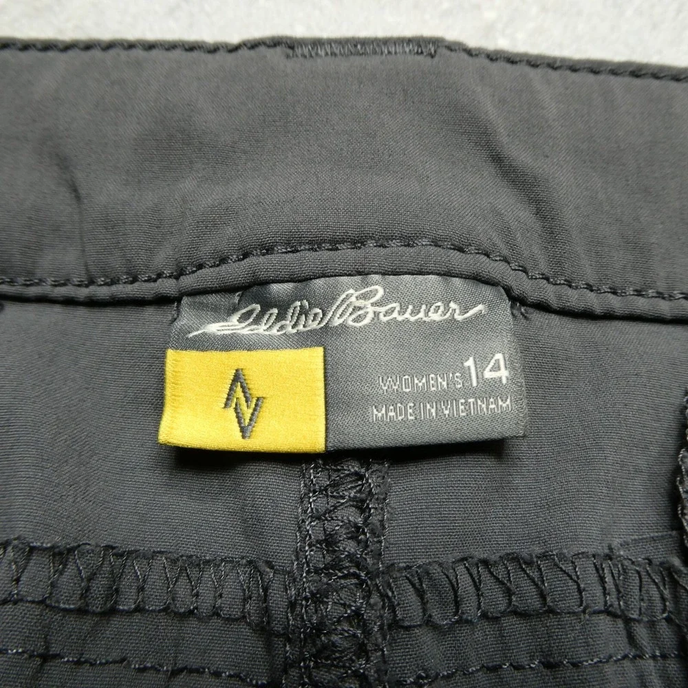 Eddie Bauer Travex Pants Womens Size 12 Gray Nylon Stretch Cargo‎ Carpi Travel